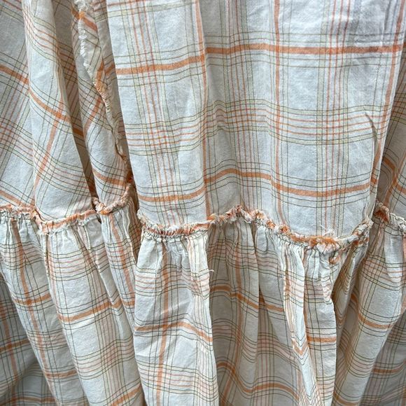 Free People Plaid Maxi Dress | Boho Button Front M/L Hippie Fairy Grunge Peasant - Picture 12 of 12